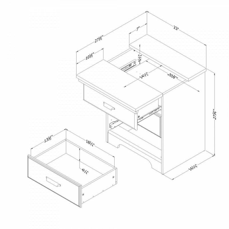 Versa Nightstand With Charging Station & Drawers – Winter Oak Bedroom