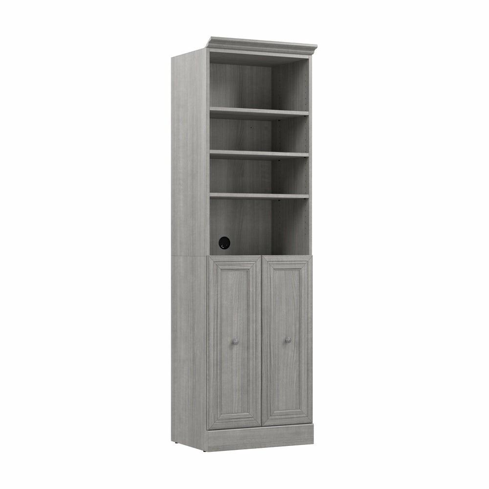 Versatile 25 W Closet Organizer With Doors – Platinum Armoires & Wardrobes