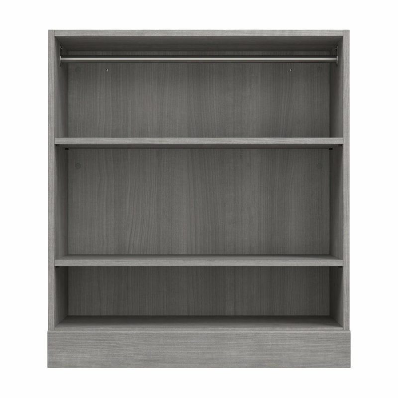 Versatile 36 W Small Closet Organizer – Platinum Grey Armoires & Wardrobes