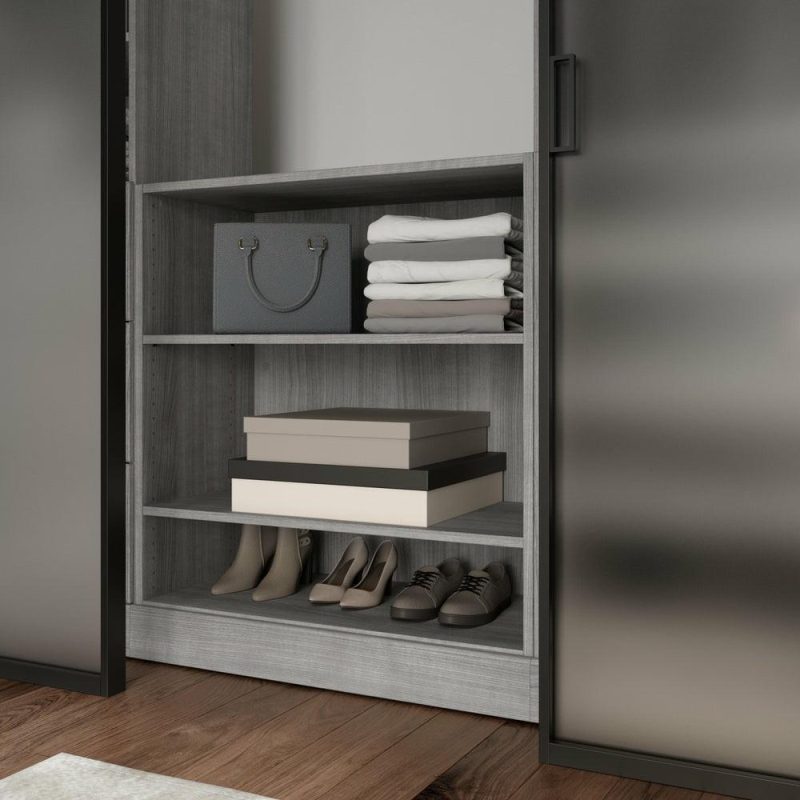 Versatile 36 W Small Closet Organizer – Platinum Grey Armoires & Wardrobes