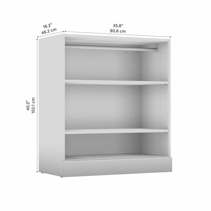 Versatile 36 W Small Closet Organizer – Platinum Grey Armoires & Wardrobes