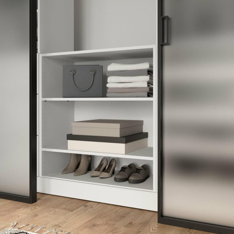 Versatile 36 W Small Closet Organizer – White Armoires & Wardrobes