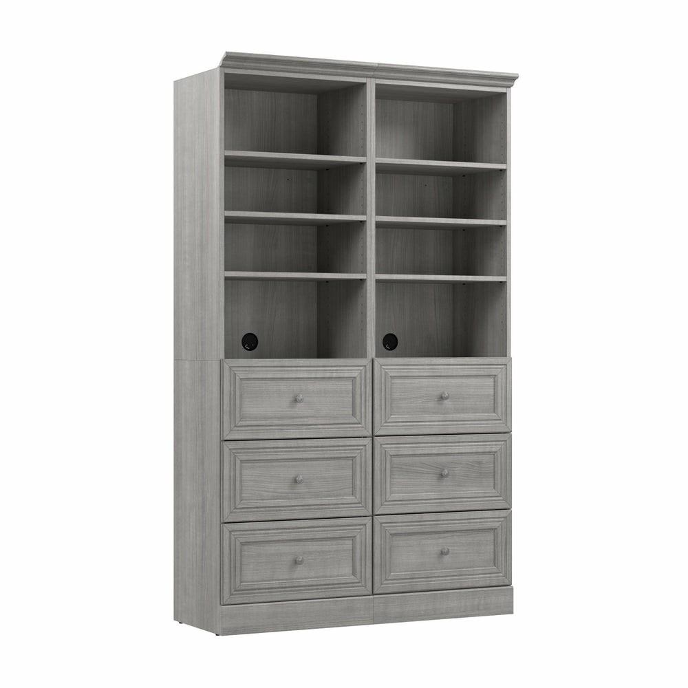 Versatile 50 W Closet Organization System With Drawers – Platinum Grey Armoires & Wardrobes