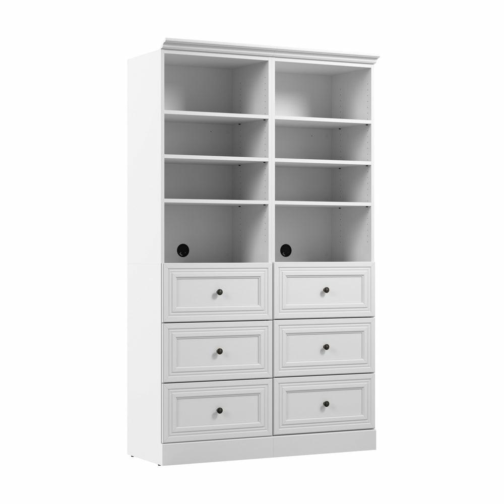 Versatile 50 W Closet Organization System With Drawers – White Armoires & Wardrobes