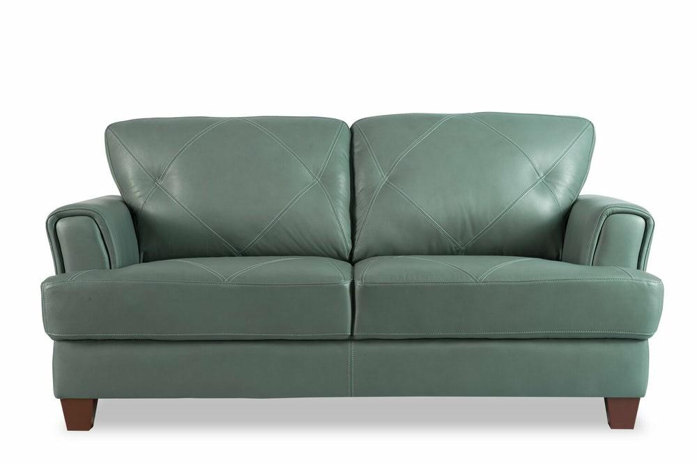 Vita 100% Genuine Leather Loveseat – Seafoam Furniture