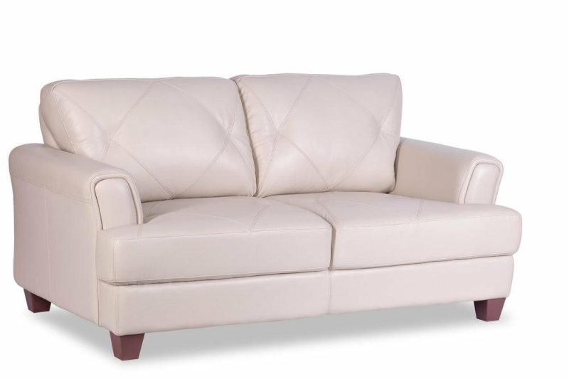 Vita 100% Genuine Leather Loveseat – Smoke Furniture