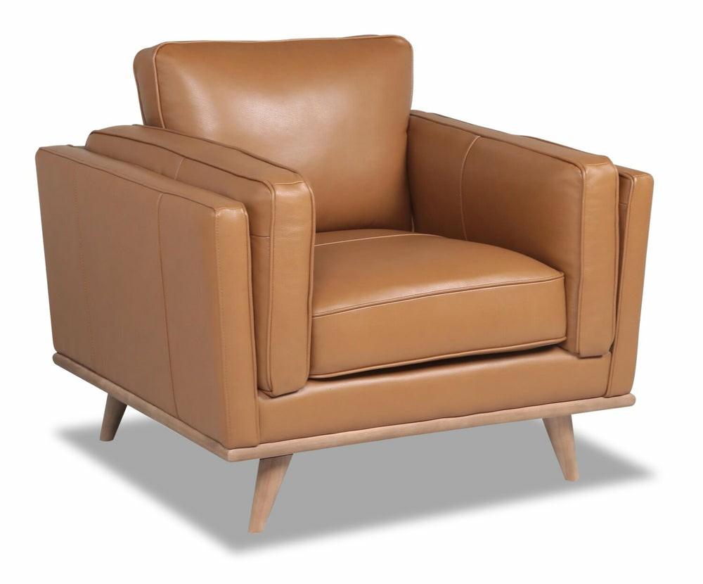 Vivia Top-Grain Genuine Leather Chair – Caramel Furniture