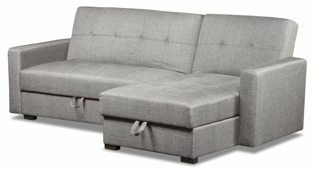 Weston 2-Piece Linen-Look Fabric Right-Facing Futon Sectional – Steel Furniture