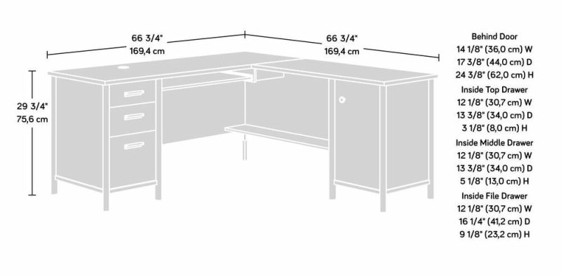 Whitaker Point 94.13″ Commercial Grade L-Shaped Desk With Storage & Keyboard Tray – Natural Maple Desks