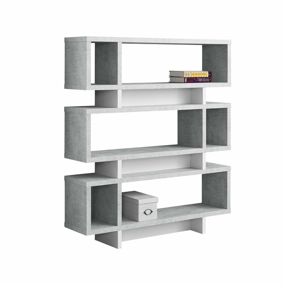 White Cement-Look Modern Style Bookcase Bookcases