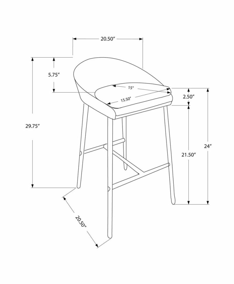 White Chrome Base Counter-Height Bar Stool – Set Of 2 Bar Stools