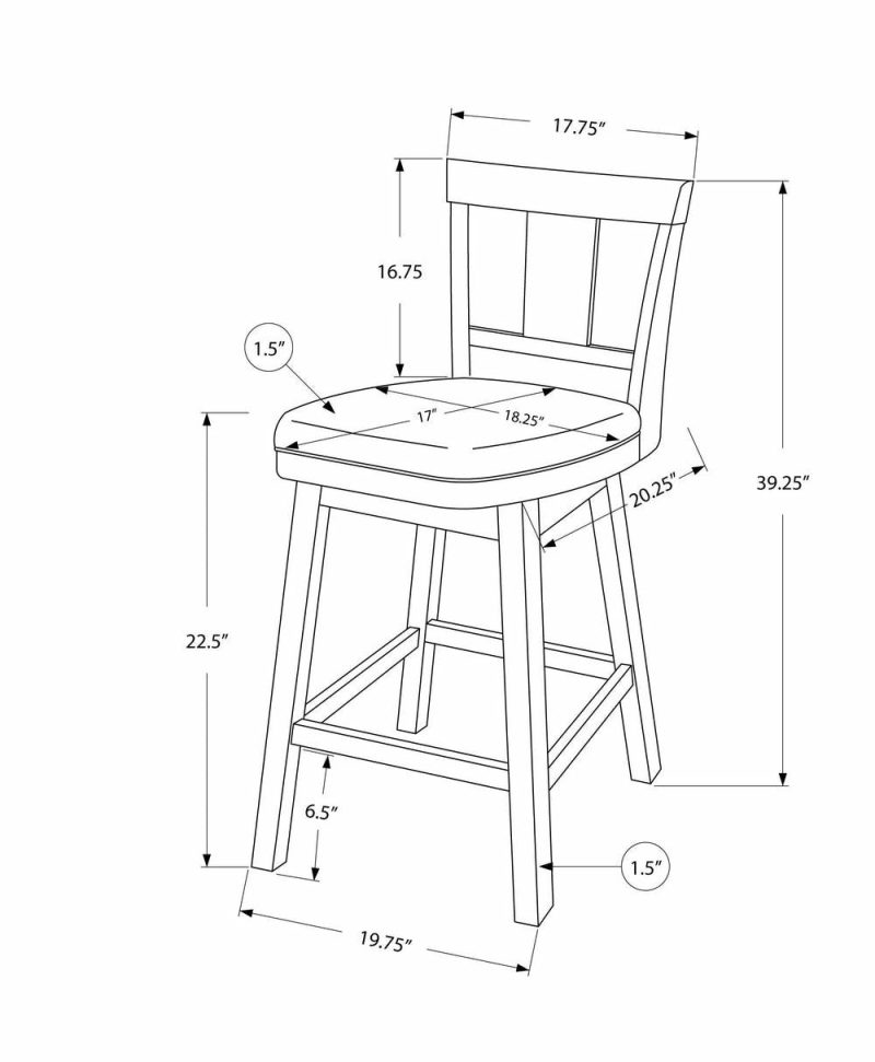 White Grey Leather-Look Bar Stool – Set Of 2 Bar Stools