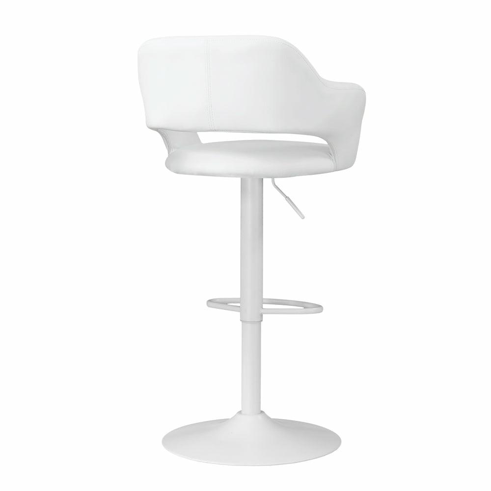 White Metal Hydraulic Lift Bar Stool Bar Stools