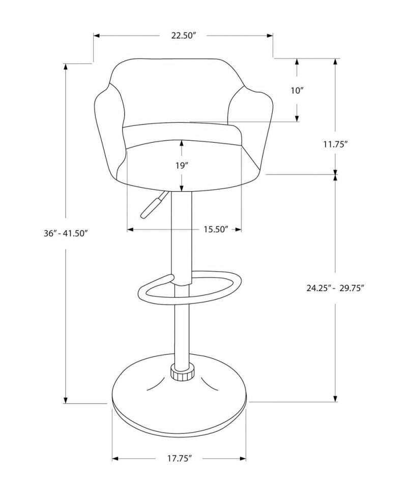 White Metal Hydraulic Lift Bar Stool Bar Stools