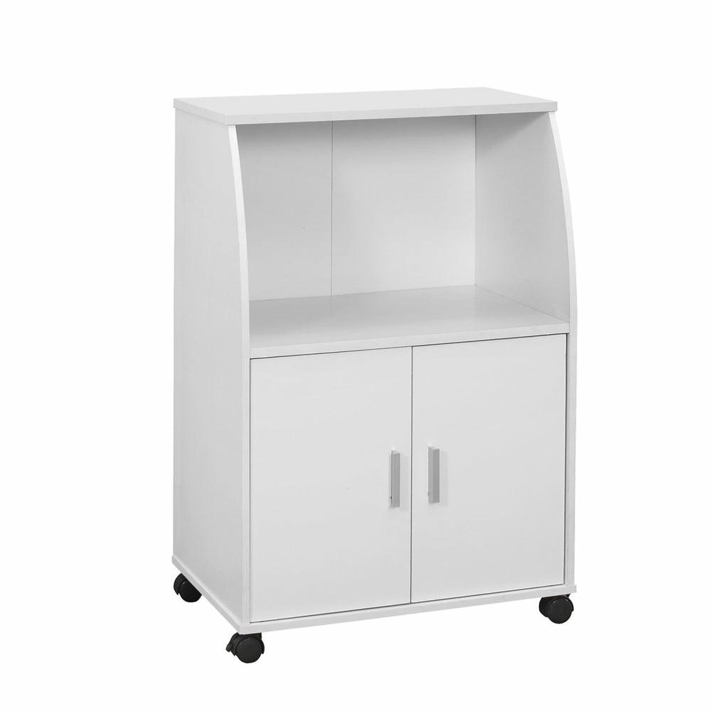 White On Castors Kitchen Cart Buffets, Servers And Cabinets