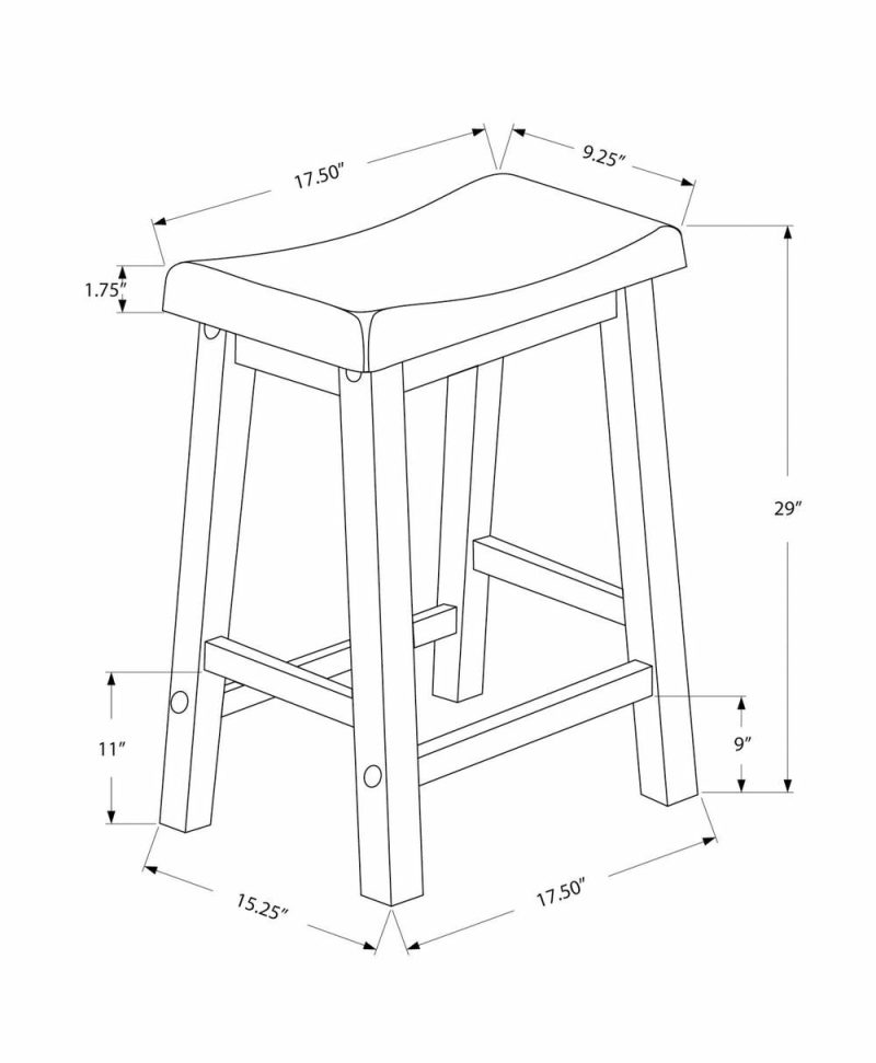 White Saddle Seat Bar Stool – Set Of 2 Bar Stools