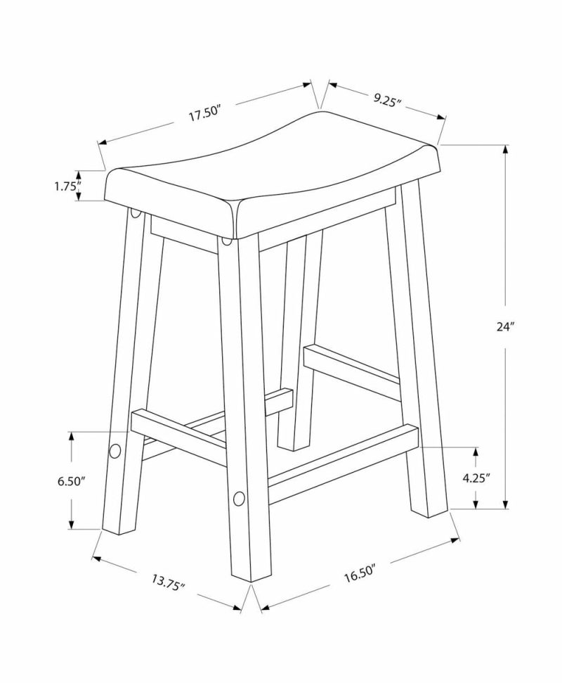 White Saddle Seat Bar Stool – Set Of 2 Bar Stools