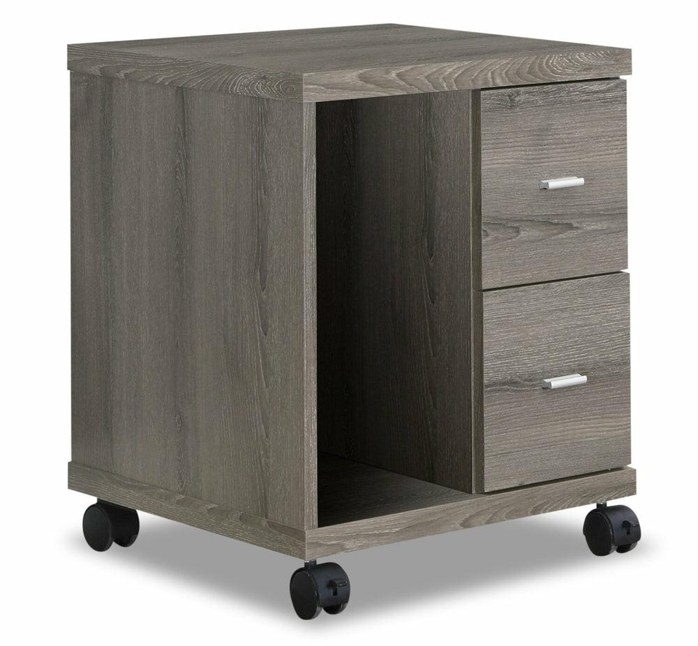 Willis 17.75″ Filing Cabinet With 2-Drawers & Open Storage On Casters – Dark Taupe Cabinets