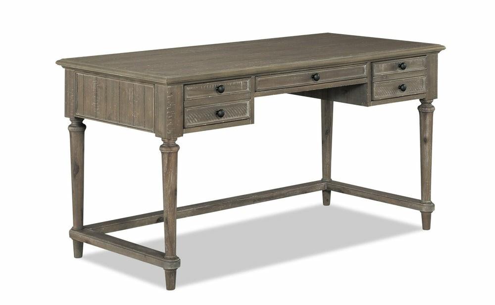 Winston 58″ Writing Desk With 3-Drawers – Light Brown Driftwood Desks