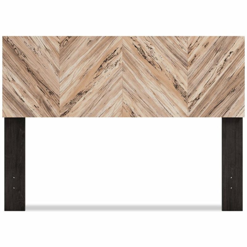 Wolf Panel Headboard, Two-Tone Brown & Natural – Full Size Bedroom