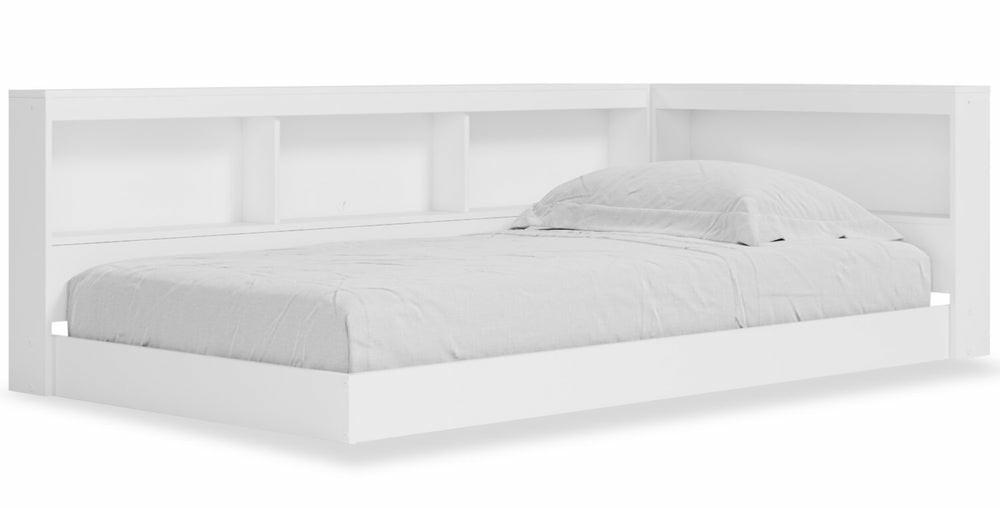 Wolf Platform Bookcase Bed For Kids, White – Twin Size Bedroom