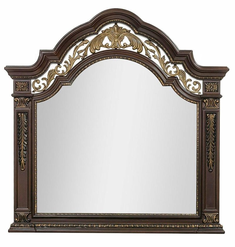 Wynn Bedroom Dresser Mirror – Cherry Brown Bedroom