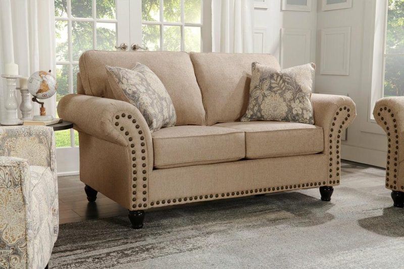 Wynn Chenille Loveseat – Taupe Furniture