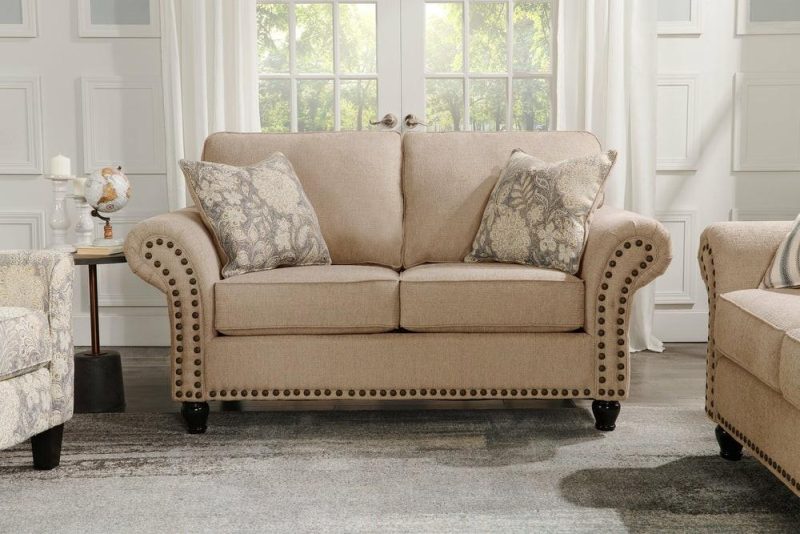 Wynn Chenille Loveseat – Taupe Furniture