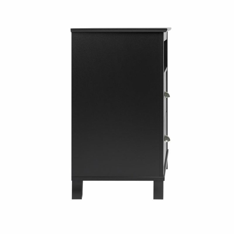 Yaletown 2-Drawer Tall Nightstand – Black Bedroom