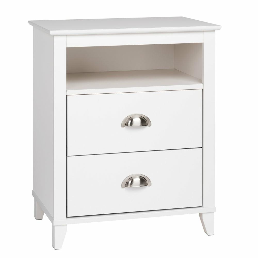 Yaletown 2-Drawer Tall Nightstand – White Bedroom