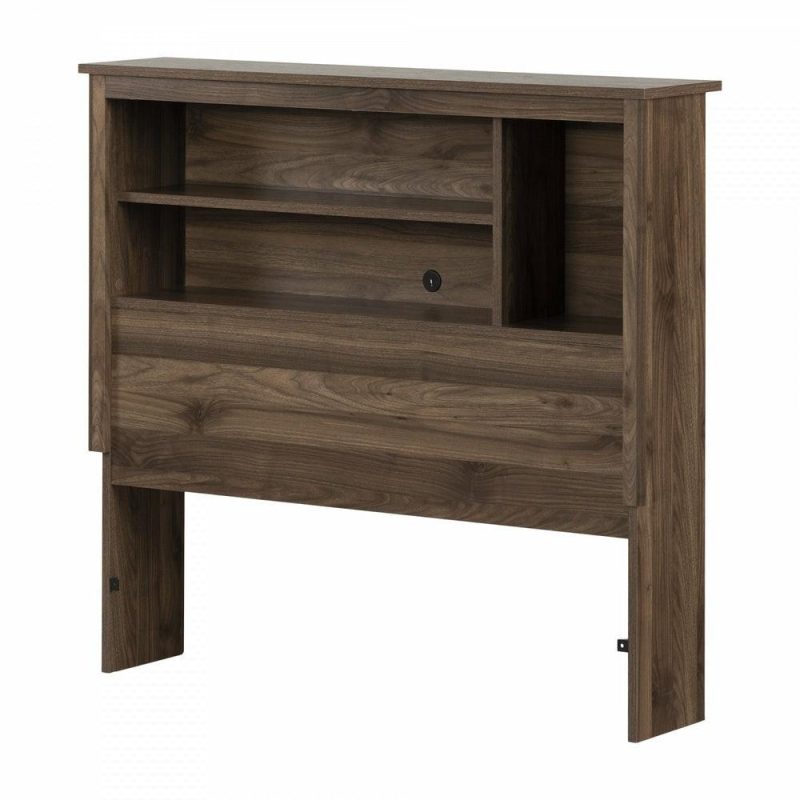 Yodi Bookcase Headboard – Natural Walnut Bedroom