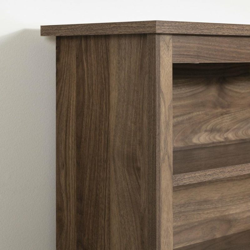 Yodi Bookcase Headboard – Natural Walnut Bedroom