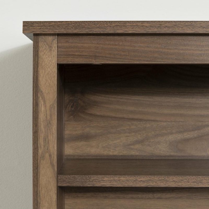 Yodi Bookcase Headboard – Natural Walnut Bedroom