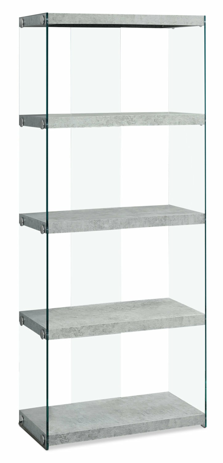 Yonah 24″ 4-Shelf Bookcase With Cement Grey Shelves – Bookcases