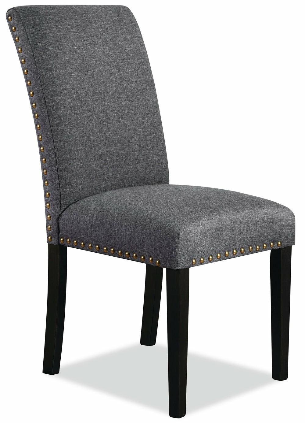 York Dining Chair With Linen-Look Fabric – Grey Accent Chairs