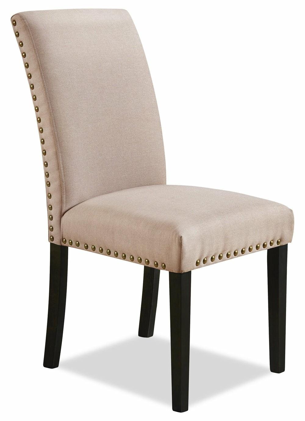 York Dining Chair With Linen-Look Fabric – Taupe Accent Chairs