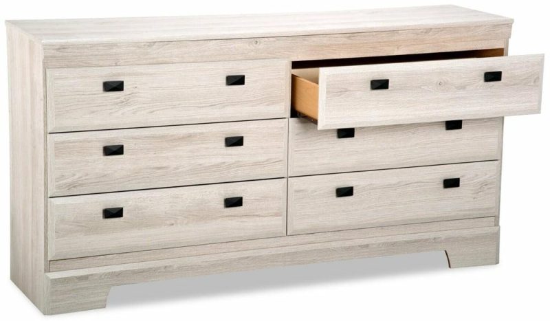 Yorkdale Bedroom 6-Drawer Dresser, 61.4″W X 32.3″H, Made In Canada – White Bedroom