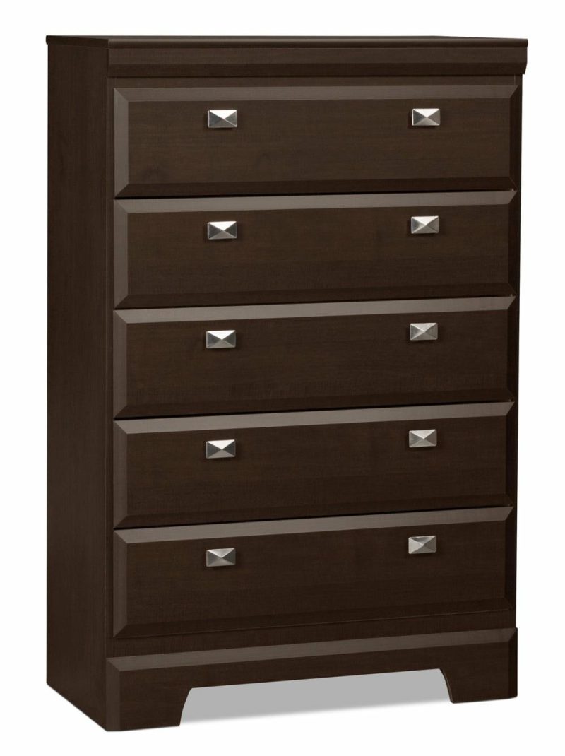 Yorkdale Bedroom Chest Of Drawers, 5-Drawer, 31.1″W X 47.4″H, Made In Canada – Brown Bedroom