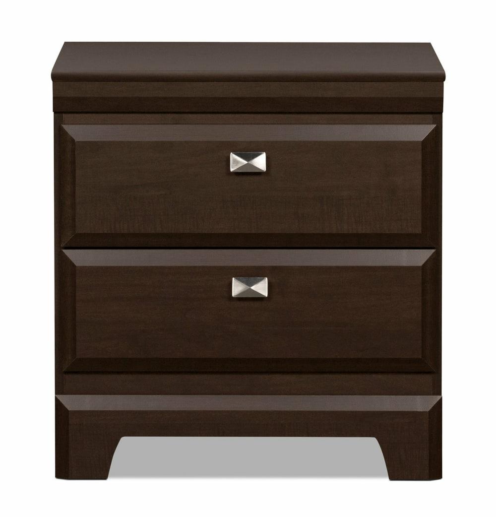 Yorkdale Bedside 2-Drawer Nightstand, 23.5″W X 24.7″H, Made In Canada – Brown Bedroom