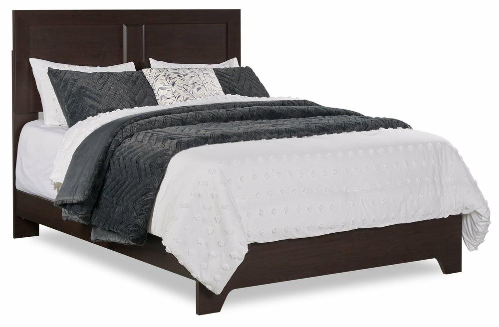 Yorkdale Panel Bed With Headboard & Frame, Made In Canada, Brown – Queen Size Bedroom