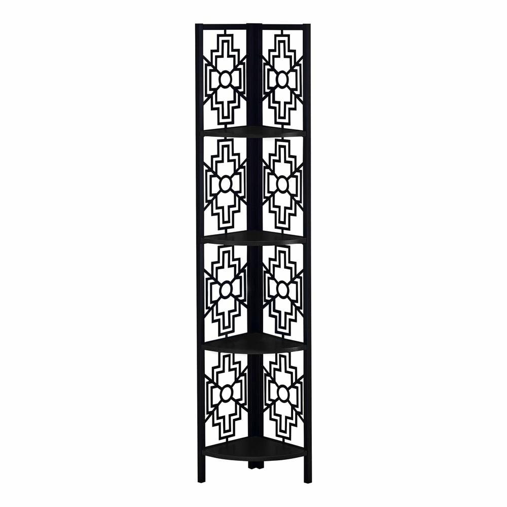 Black Black Metal Corner Etagere Bookcase Bookcases