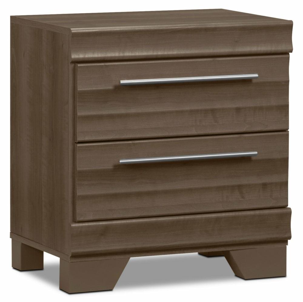 Olivia Bedside 2-Drawer Nightstand, 23.5″W X 25.2″H, Made In Canada – Grey Bedroom