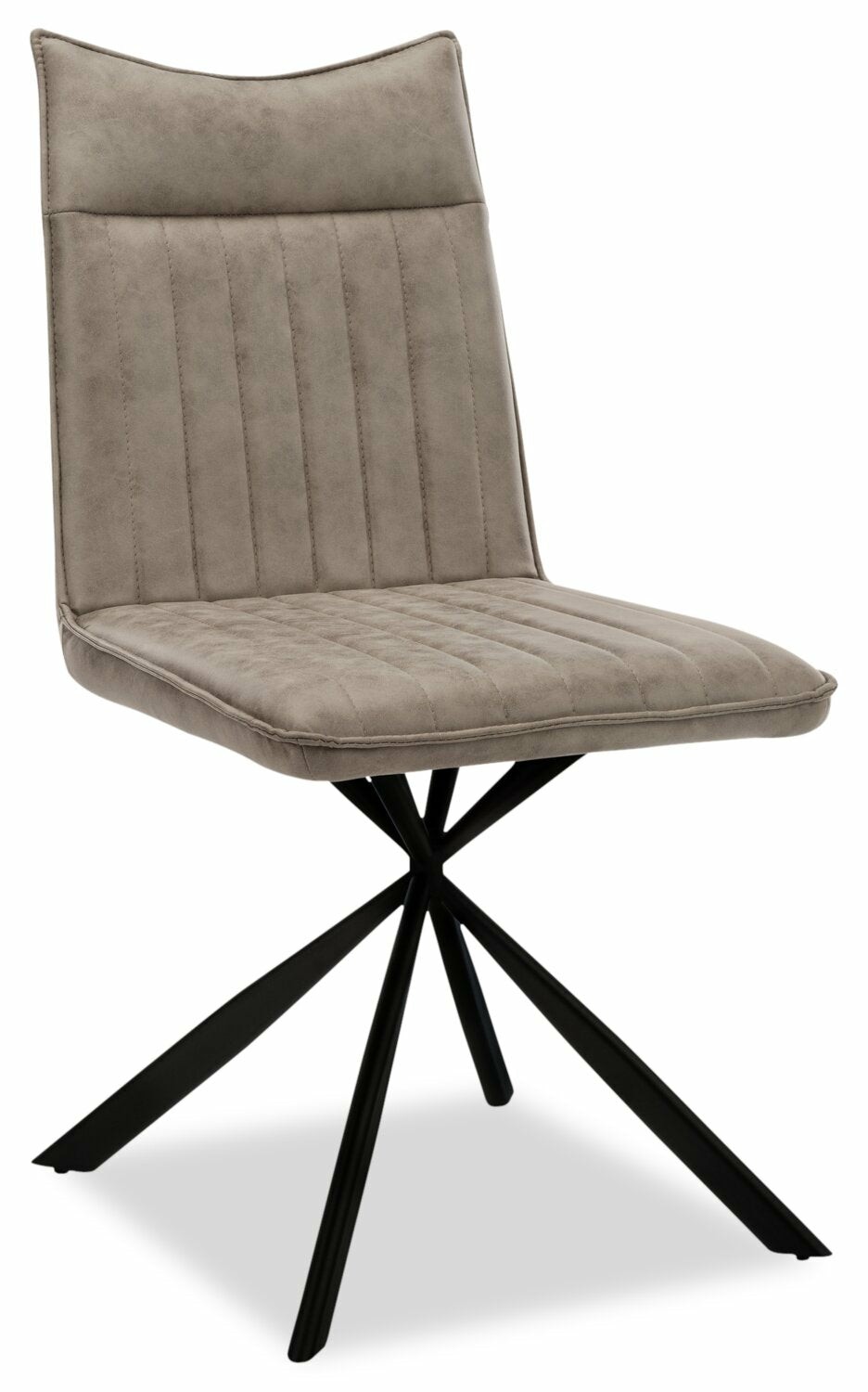 Ravi Dining Chair With Vegan-Leather Fabric, Metal – Taupe Accent Chairs