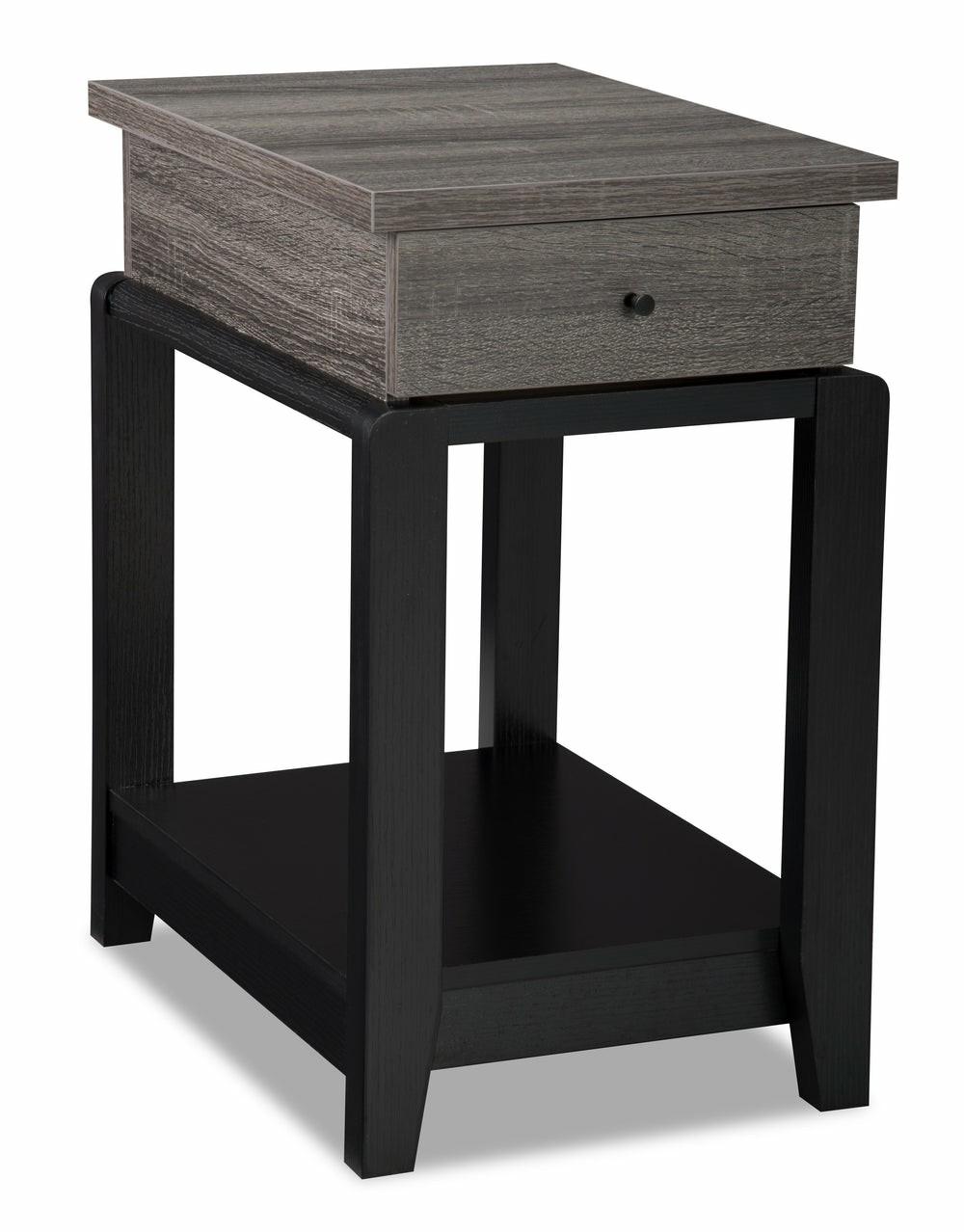 Torry 13.75″ Chairside Table With Drawer – Distressed Grey End Tables