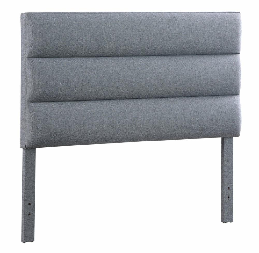 Burk Upholstered Adjustable Headboard In Grey Fabric, Tufted – Queen Size Bedroom