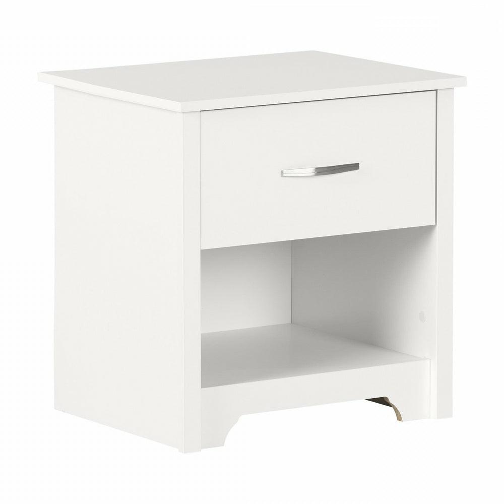 Fusion 1-Drawer Nightstand – Pure White Bedroom