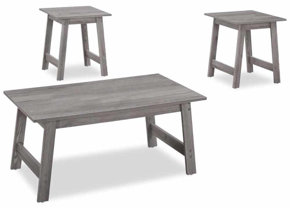 Jacey 36″ Modern 3-Pack Coffee + 2 End Tables – Grey Coffee Tables