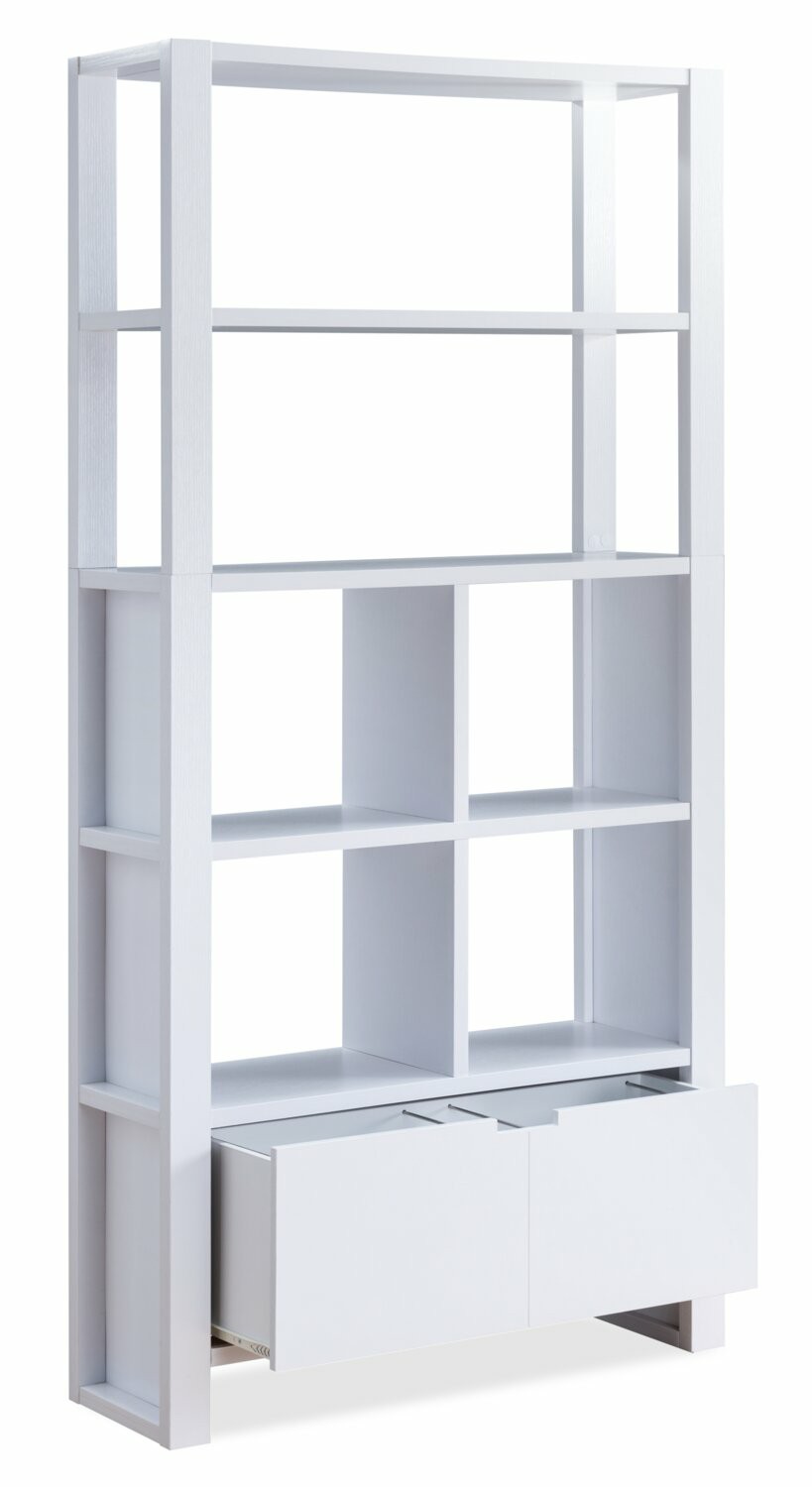 Oscar Owen 36″ Bookcase With Drawer & 6 Shelves – White Bookcases