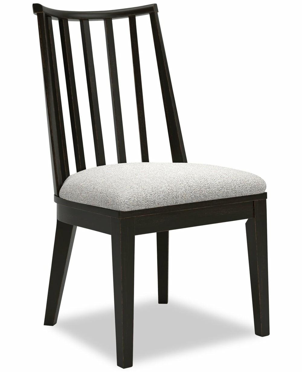 Shaw Dining Chair With Polyester Fabric, Slat-Back – Black Dining Chairs