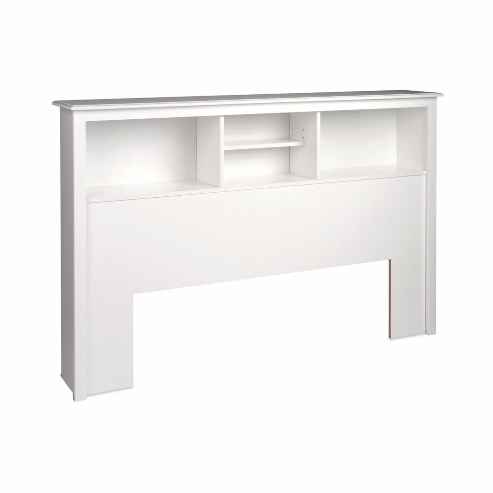 Full/Queen Bookcase Headboard – White Bedroom